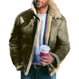 Fongt Leather Velvet Men's Coat Station Winter Warm Jacket Thick Collar Hit Six Colors Seven Yards