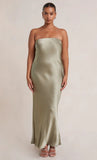 Satin Tube Maxi Dress-Outfit