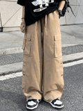 Buttoned Pocket Patch Cargo Pants-Outfit