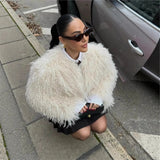 Fongt Women's ZA Autumn And Winter New Street Fashion Faux Fur Effect Jacket