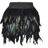 Costume Jazz Dance Luxury Peacock Feather Skirt Stage Dress Irregular Skirt-Outfit