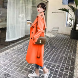 Fongt Trench Coat Female Spring And Autumn 2024 Spring New Medium And Long Korean British Style Small People Wear A Coat-Outfit