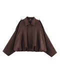 Fongt Women's Clothing Explosion Nine-Colored Velvet Texture Collar Loose Bomber Jacket Jacket