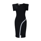 Fongt Women's 2025 Summer New Short-Sleeved Ass Tightness Temperament To Open Fork And Side Dress