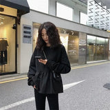 Hoodie Sweatshirts autumn winter harajuku solid Ruffle Long Sleeve Hoodies O Neck Pullovers Casual Loose Thin