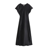 New Silk Satin Long Style Midi Dress 2157238 706-Outfit