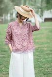 Printed Trimmed Short-Sleeved Shirt-Outfit