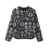 Fongt Women's ZA Autumn And Winter New Animal Print Cotton Jacket Jacket