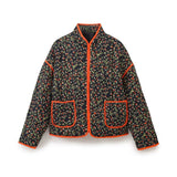 Fongt Women's Clothing 2025 Autumn New Street Multi-Color Printing Collar Cotton Jacket