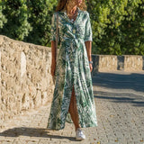Plaid Striped Chiffon Shirt Dress 2020 New Turn-down Collar Long Sleeve Sashes Dresses Female Pocket Boho Print Long