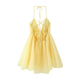 Fongt Women's Explosive Temperament Sweet Slings Fluffy Dress