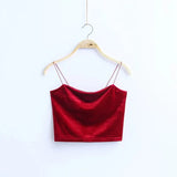 Fongt 2024 Winter Burst Velvet Short Rubber Band Sling A Word Collar Vest Woman-Outfit