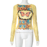 Fongt New Autumn Fashion Stylish Printed Long Sleeve T-Shirt