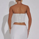 White Sequin Corset-Outfit