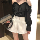 New Korean Women Blouses V Neck Long-sleeved Dropshipping Blouses