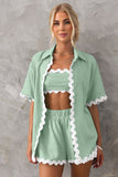 Fongt Spring 2024 New Women's Simple Fashion Short Shirt Casual Suit-88156-Outfit