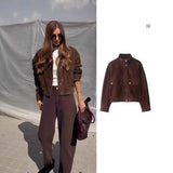 Fongt New Jacket Collar Retro Women's Short