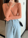 Basic B-neck Solid Autumn Winter Pullover Women Female Knitted Ribbed Sweater Slim Long Sleeve Badycon High Quality Sweater-Outfit