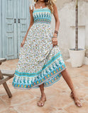 Long Bohemian Print Strap Loose Casual