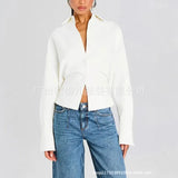 Fongt Women's New White Short T-Shirt Irregular Fashion Shirt