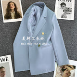 Fongt Metal Button Suit Jacket Female Fall 2024 New British Style Design Sense Double Breasted Korean Suit-Outfit