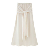 Fongt For Women's Clothing INS Burst Flower Decoration Top + Half-Dress Suit