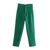 Fashionable Multi-Color Pendant High-Waisted Straight Harlan Casual Suit Trousers In Spring And Summer 2024-Outfit