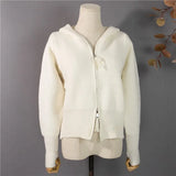 New 2022 Short Cardigans Zipper Hooded Thicken Knitted Wild Korean Lady Winter Spring Women's Sweaters Top