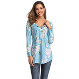 Tops And Blouses O-neck Print Casual Long Sleeve Boho Clothing Women Plus Size Fashions Floral Blouse