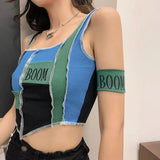 Printed Patchwork Monogram Tank Top-Outfit