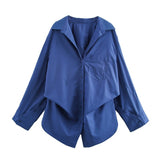 Fongt Women's Clothing Explosion Fashion Casual Loose Silk Shirt