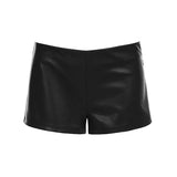 Fongt Trendy Simple Solid Leather Low-Rise Hottie Repair Shorts 2025 New Batch