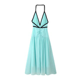 Fongt Women's Clothing Explosion Sexy Bumpy Sleeveless Bow Sling Dress