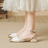 Fongt Jane Shoes Women's Bag Head Sandals 2025 New Summer Coarse High Heels French Small Scent Style With Skirt Single