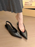 Fongt Low-Heeled Apricot-Colored Single-Shoe Fairy Shoes 2025 New Spring And Summer Pointed Skirts With Skirts Late Evening Single Shoes