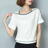 new 2020 chiffon women blouse shirt causal plus size short sleeve women tops solid white red yellow color blusas 0370