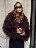 Fongt Women's Winter New Fashion Environmentally Friendly Artificial Fur Short Coat D69135