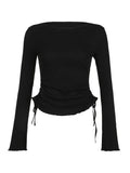 vintage knitted sweater with lacing and long