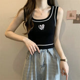 Sexy Sweet Embroidered Ice Vest Women Summer New Exterior Design Slings Tidly Sleeveless