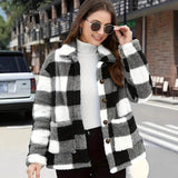 Fongt Women's Plush Coat With Long-Sleeved Winter Fashion Casual Coat Size