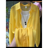 Fongt New Fashion Clothes Beaded Sunscreen Women Loose Lantern Sleeve Shirt Senior