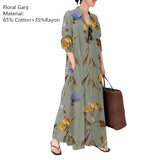 ZANZEA Women Shirt Dress Autumn Lapel Neck Long Sleeve Maxi Sundress Elegant Office Work Solid Long