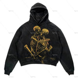 and Autumn Print Men and Women Sweater Fashion Loose Top Men Street Hip Hop Men and Women Clothing Hoodie-Outfit