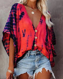 Tees Button V Neck Sexy Casual Befree Short Sleeve