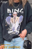 Graphic Sweatshirts for Women Fashion Designer Pullovers Tops 2023 Spring Autumn Clothing Female Loose Sweatshirt
