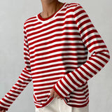 Knitted Striped Versatile Classic Retro Pullover