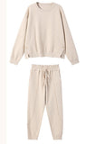 Women Sweater Pullovers & Elastic Waist Harem Pants Autumn Winter Female 2 Pieces Knitted