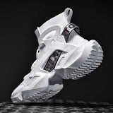 Men Sneakers High Top Sock Shoes Breathable Sports Walking Shoes Thick Bottom Men Casual Shoes Large Size 39-46-Outfit