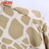 Spring Women Oversized Animal Print Blouse Long Sleeve Chic Female Casual Lady Shirt Blusas Femininas