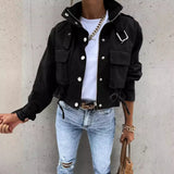 / Winter 2024 Women's New Biker Jacket Short Jacket-Outfit